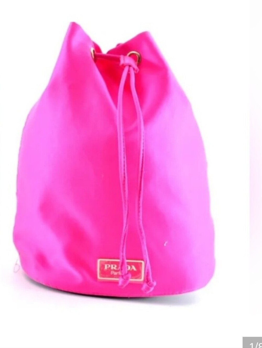Prada Hot Pink Drawstring Bucket Perfum Bag